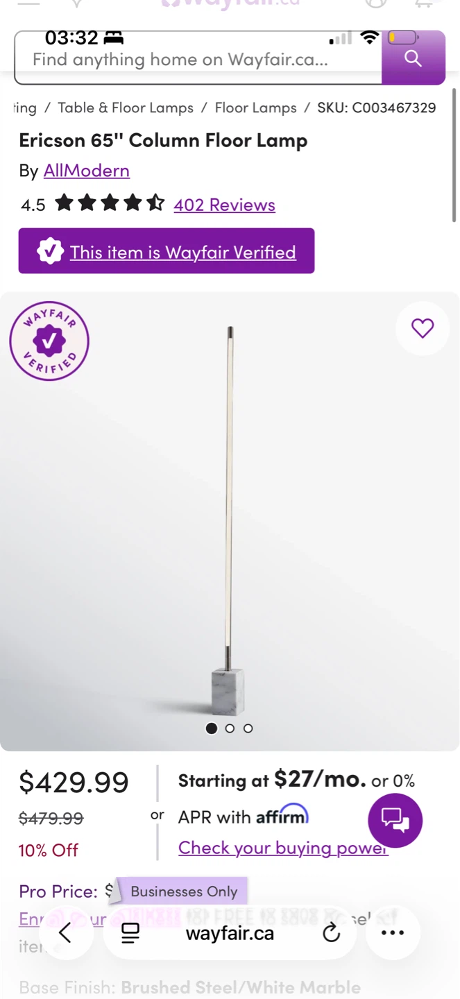 Marble Floor Lamp - photo 3