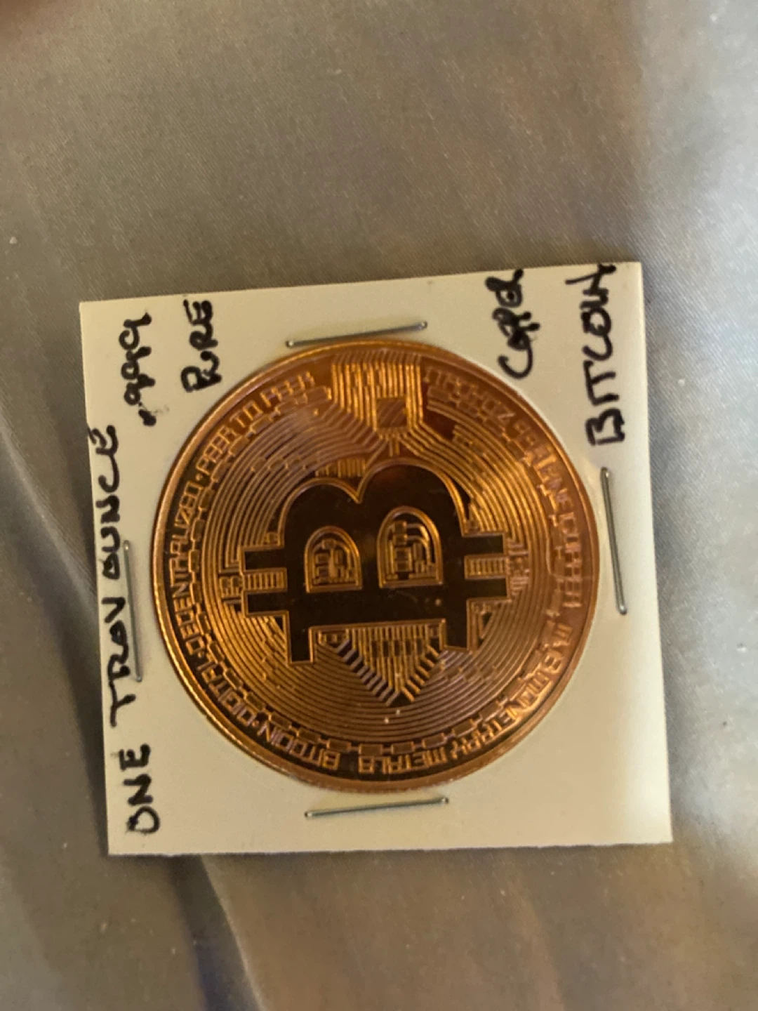 Bitcoin Copper Coin 1 Troy Ounce .999 Pure