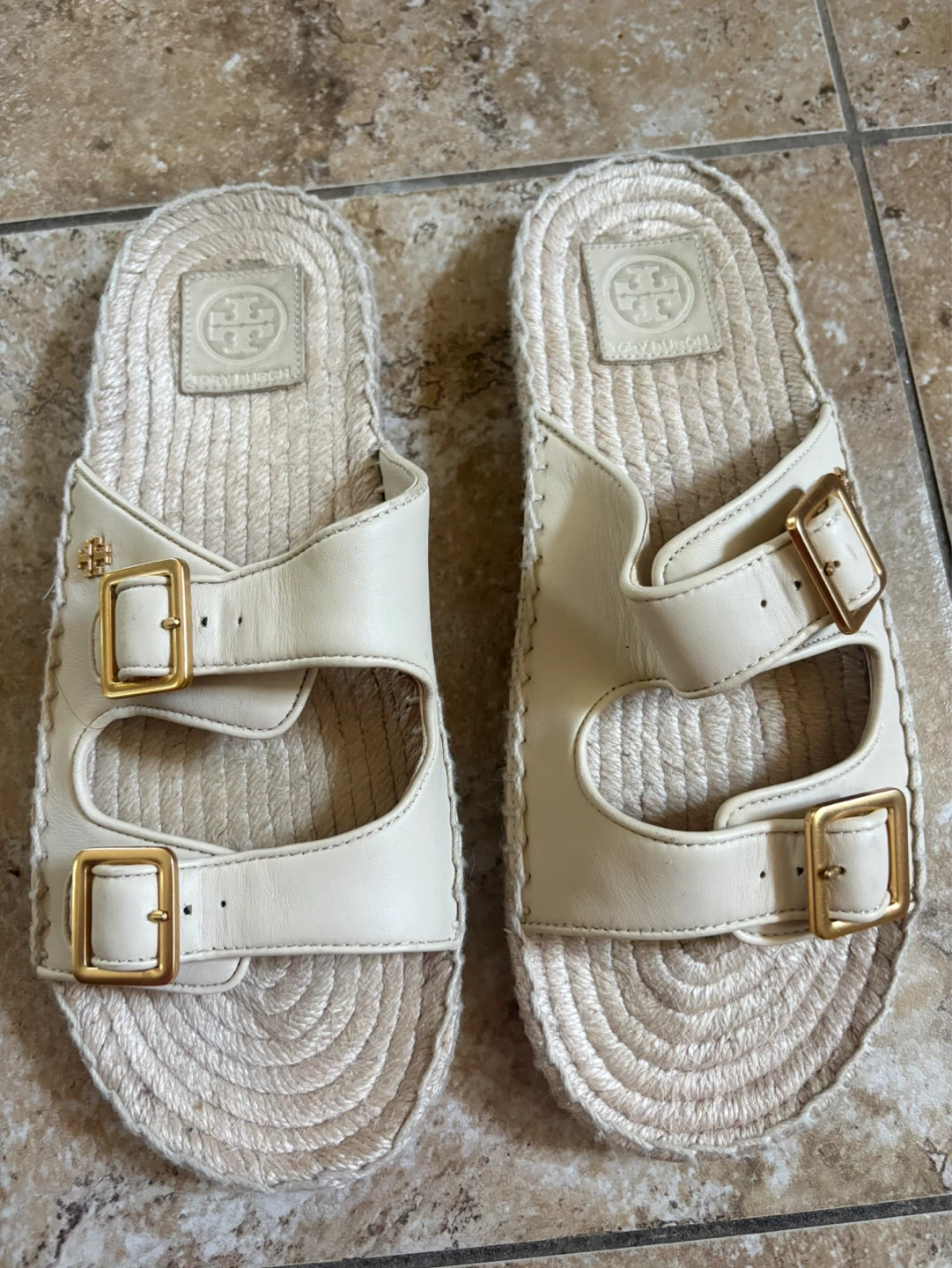 Tory Burch Double Strap Espadrille Slides