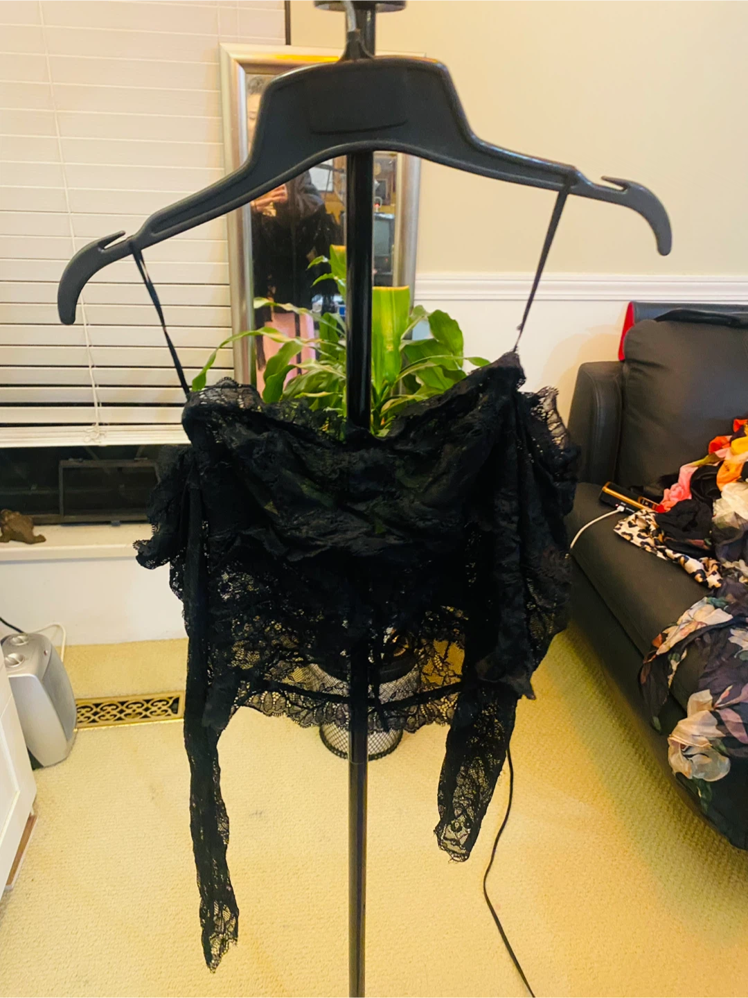 Black Lace Off-the-Shoulder Top