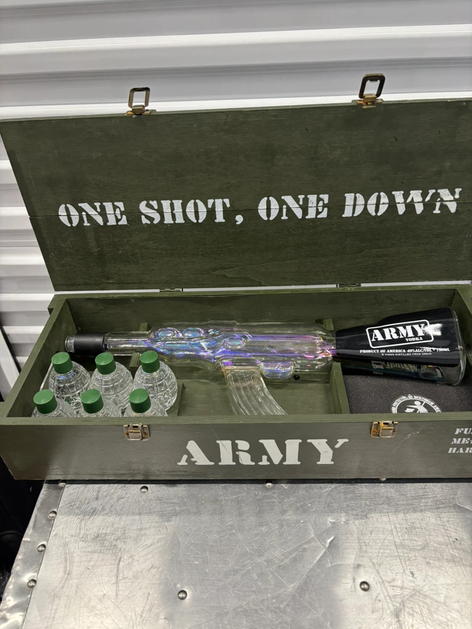 Army Themed AK-47 Shaped Bottle with 6 Shot Glasses