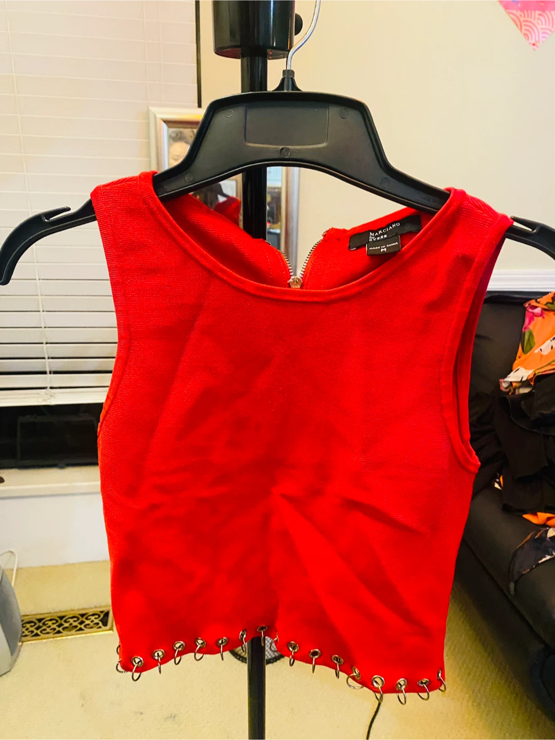 Guess by Marciano Red Zipper Crop Top