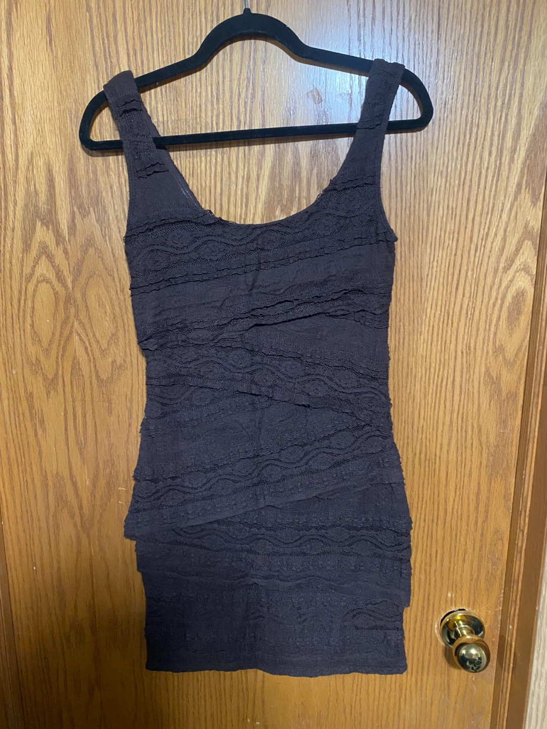 Textured Black Sleeveless Bodycon Dress