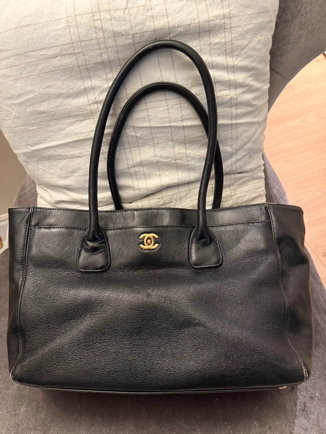 Chanel Black Leather Tote Bag