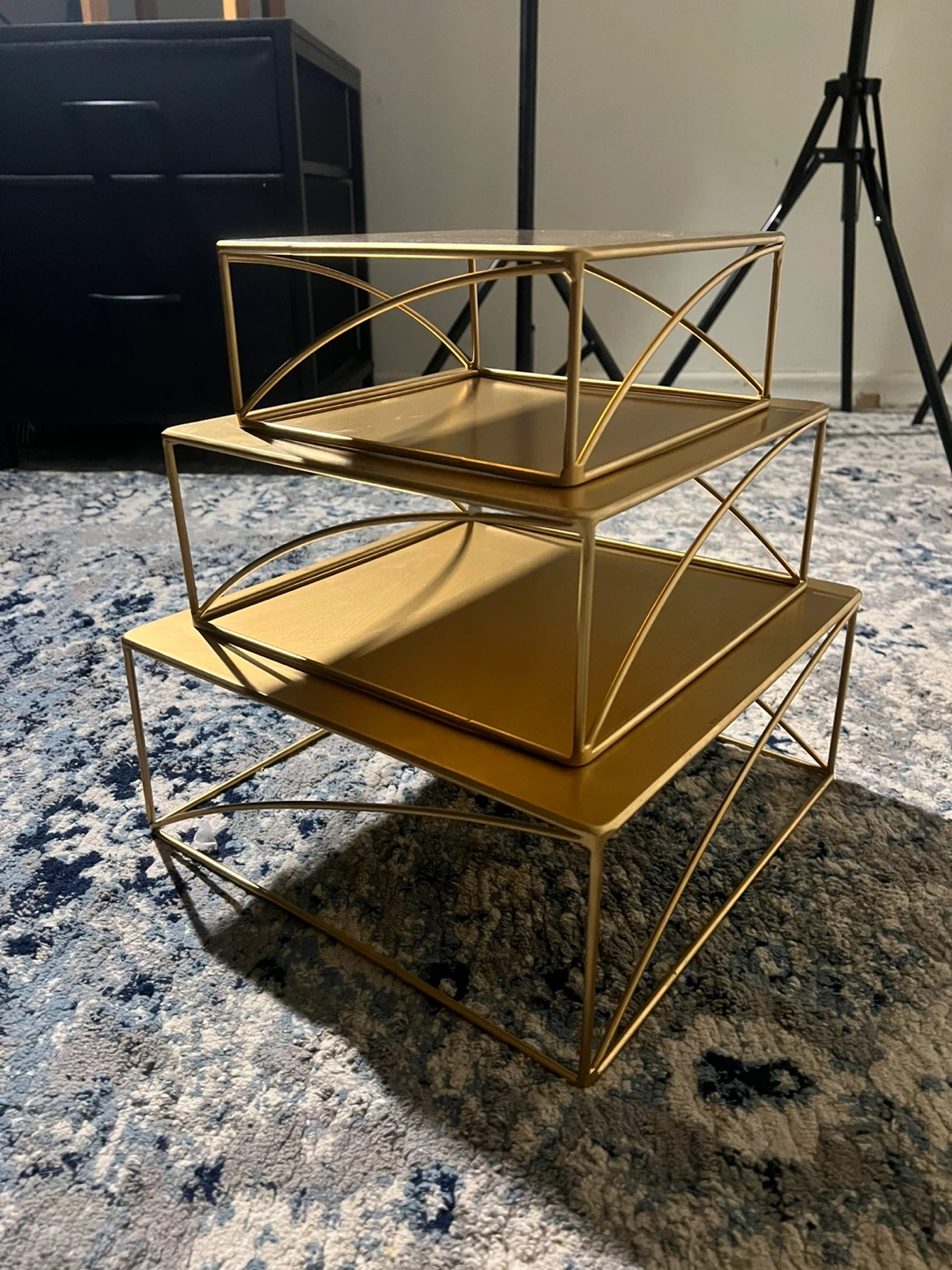 Gold Metal Display Stands - Set of 3 - photo 2