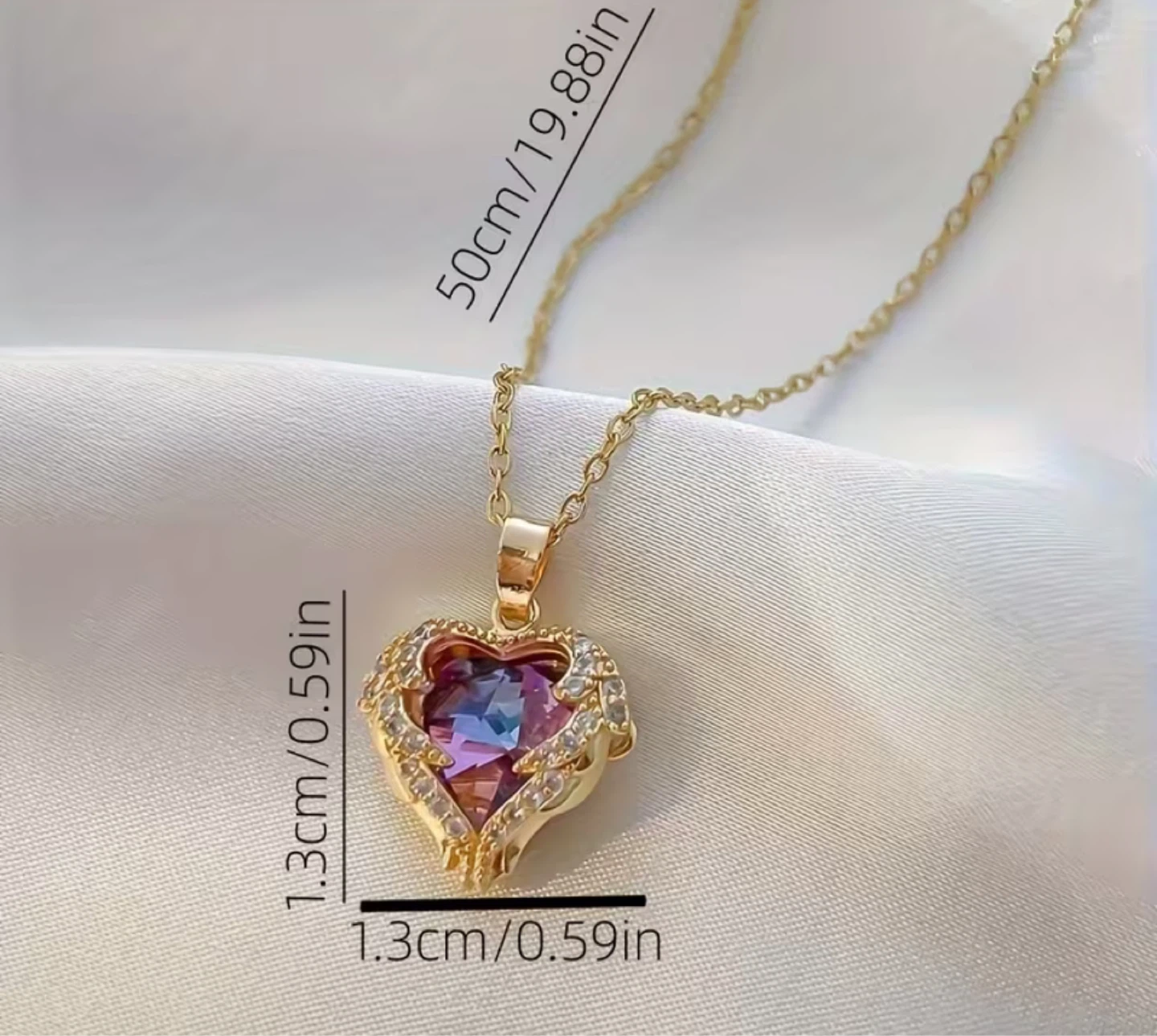 Heart Pendant Necklace with Crystal Accents - photo 2
