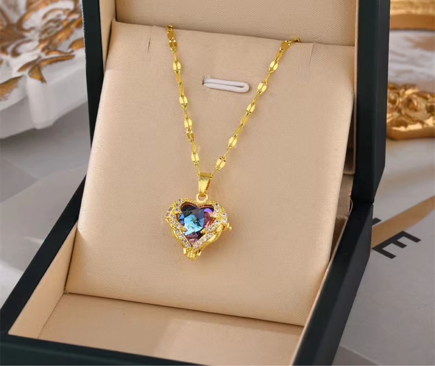 Heart Pendant Necklace with Crystal Accents - photo 3