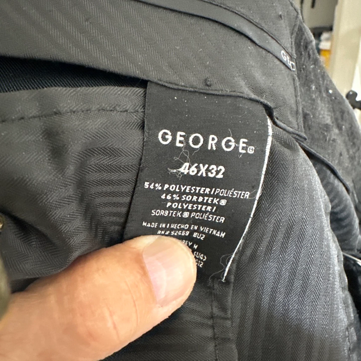 George Men's Dress Pants 46x32 Grey - photo 3