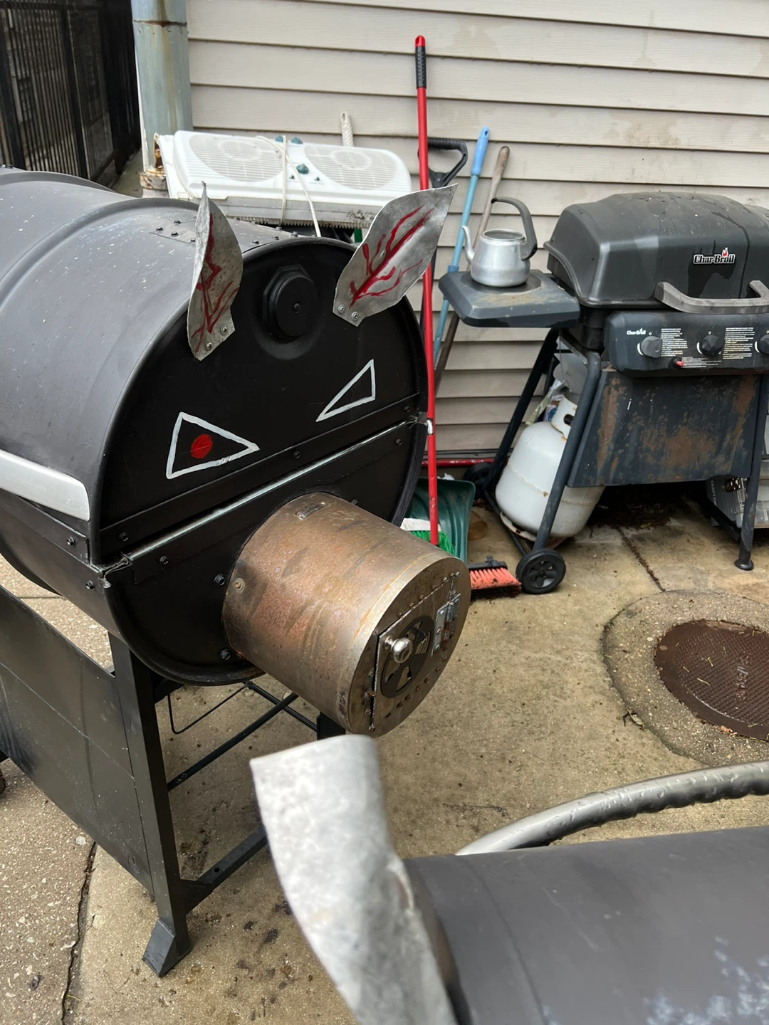 2 custom Smoker BBQ Grill with Pig Face Design - photo 4