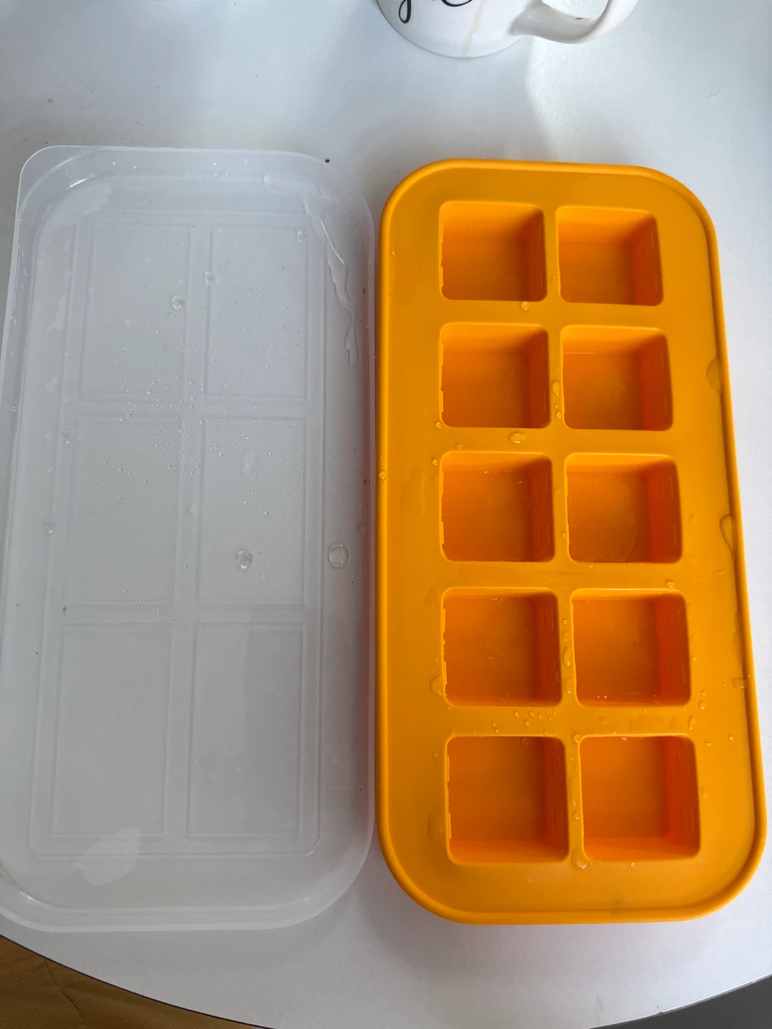 Orange Ice Cube Tray with Lid
