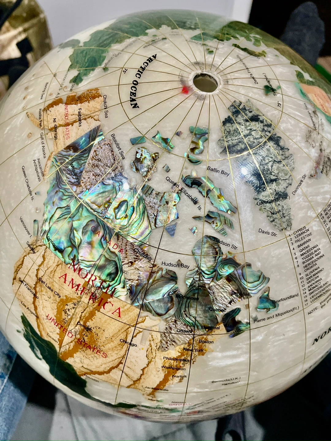 Handcrafted Semi-Precious Gemstone World Globe - photo 3