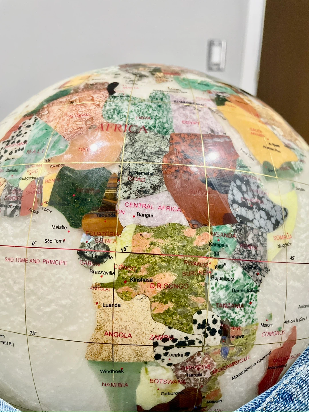 Handcrafted Semi-Precious Gemstone World Globe - photo 5