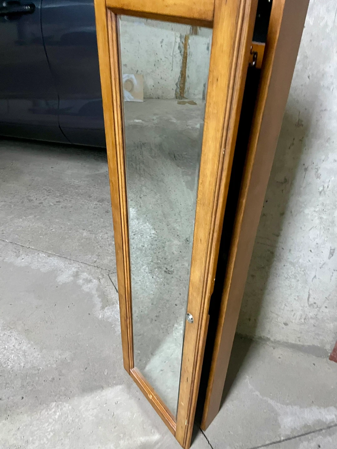 Wooden Jewelry Armoire with Mirror