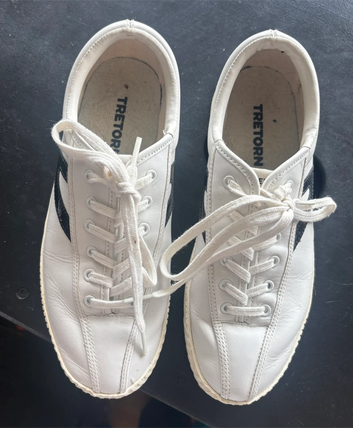 Tretorn White Leather Sneakers size 8
