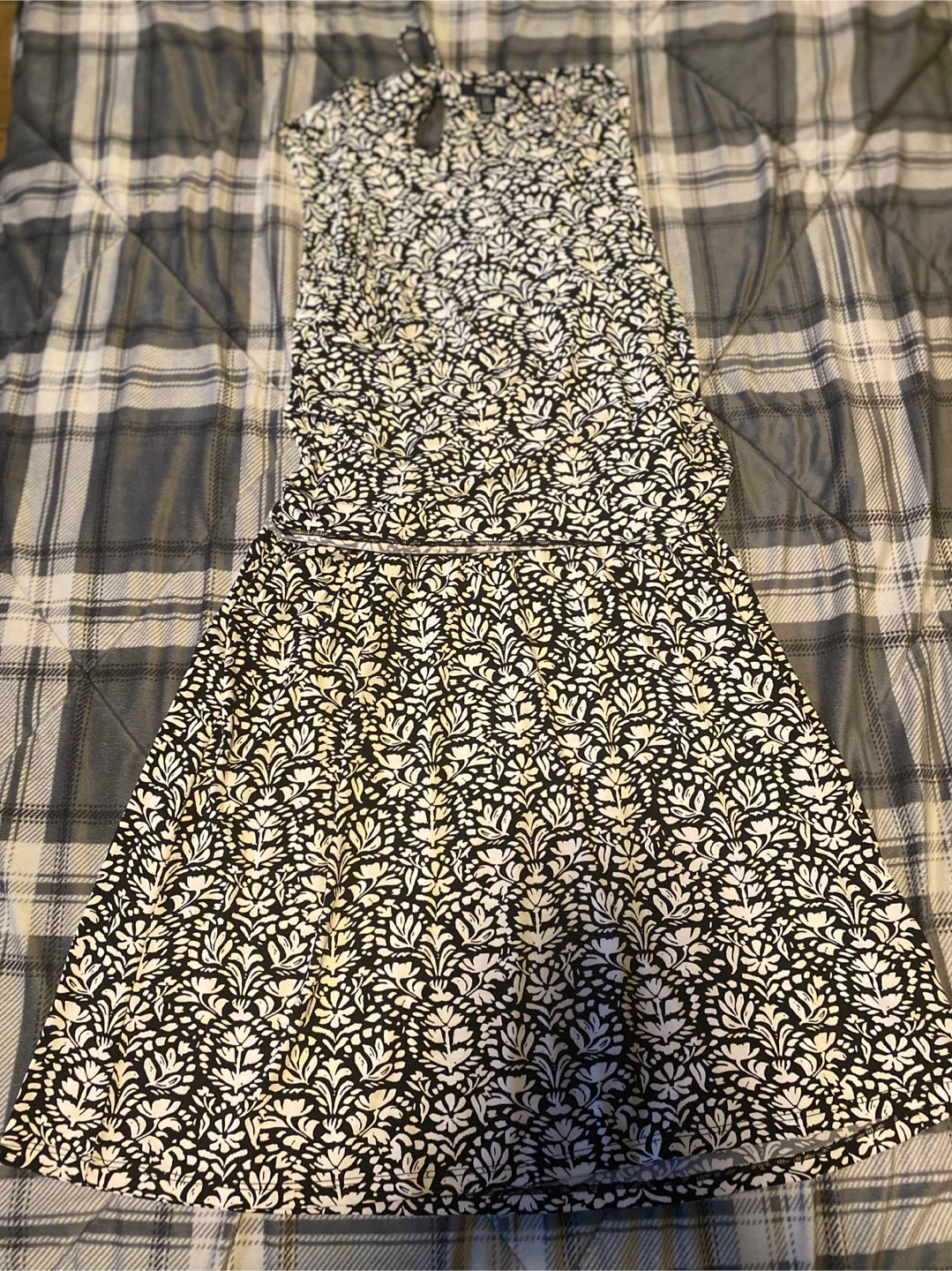Hatley Black & White Floral Print Dress Size Large