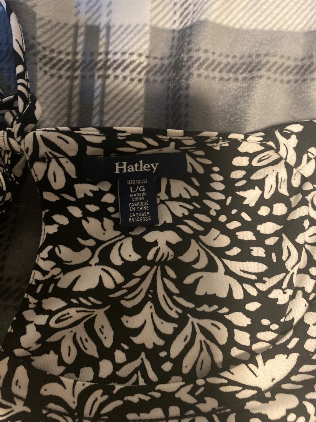 Hatley Black & White Floral Print Dress Size Large - photo 2