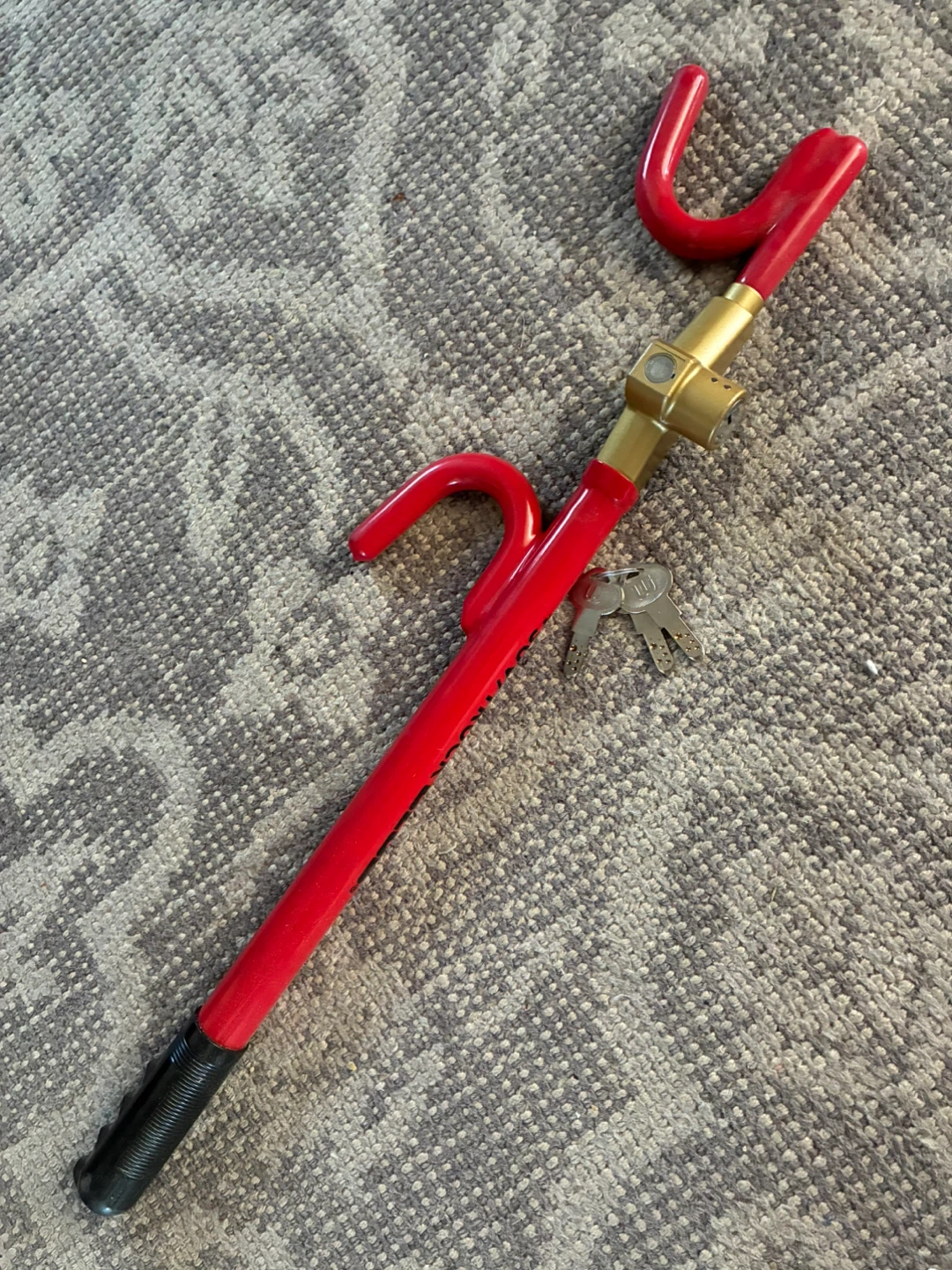 Red Car Anti-Theft Steering Wheel Lock with Keys