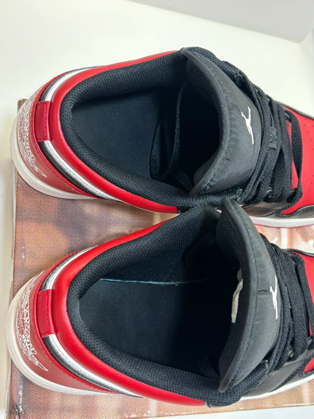 Air Jordan 1 Low Red Black White Sneakers - photo 5