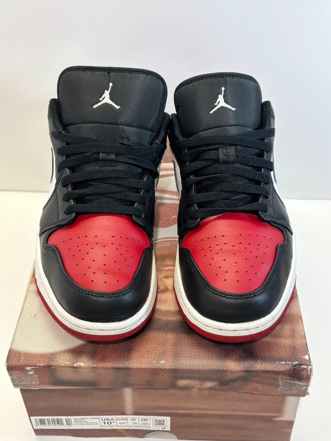 Air Jordan 1 Low Red Black White Sneakers - photo 3