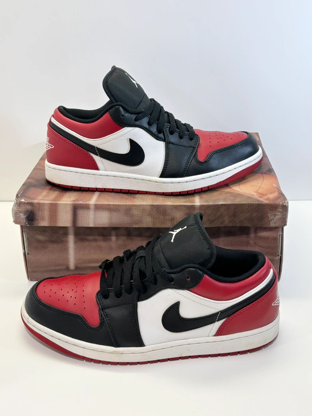 Air Jordan 1 Low Red Black White Sneakers