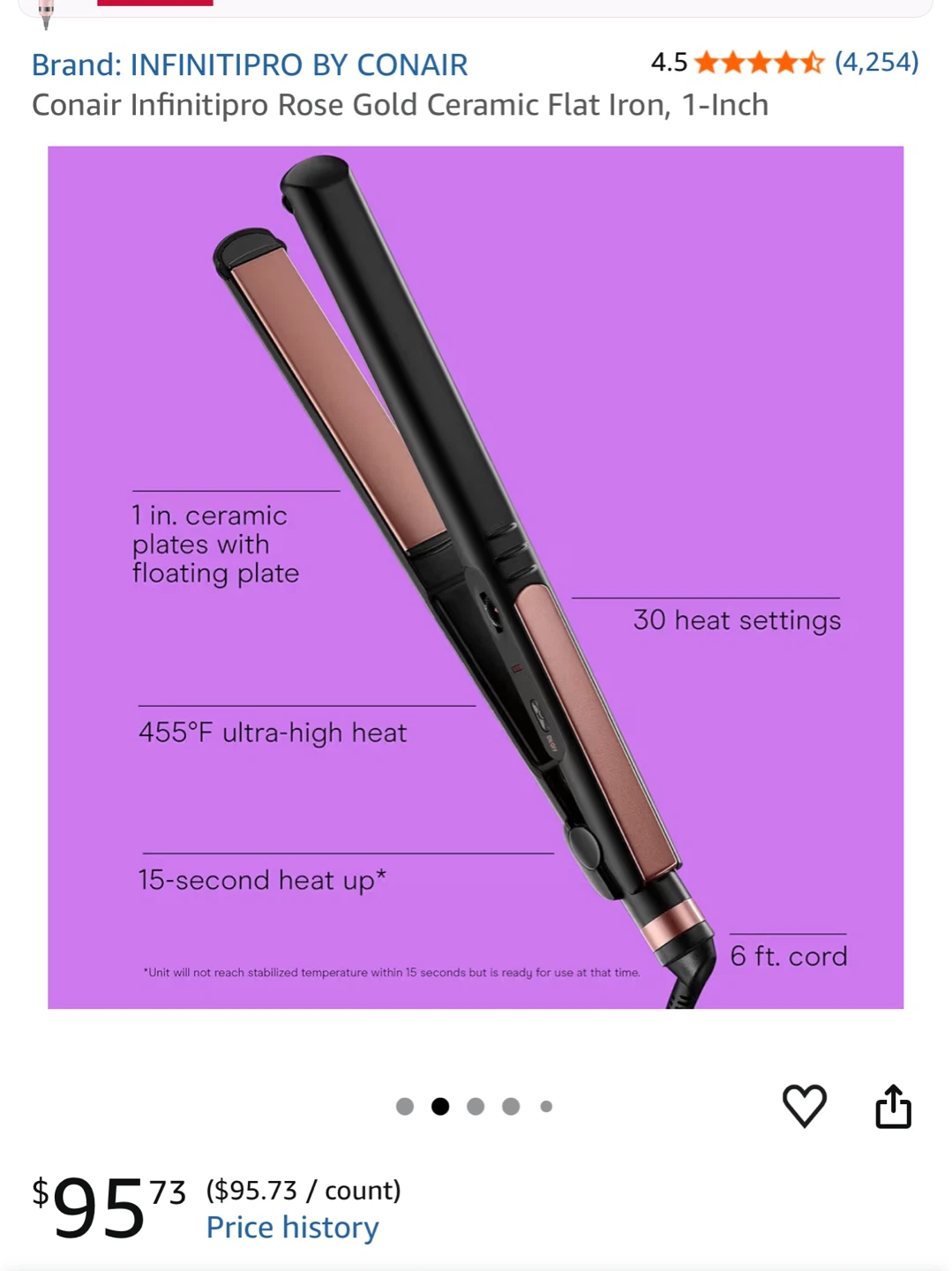 Conair InfinitiPRO Rose Gold Ceramic Flat Iron - photo 4