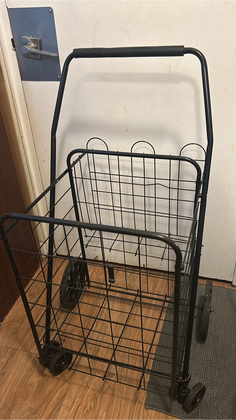 Black Folding Shopping Cart