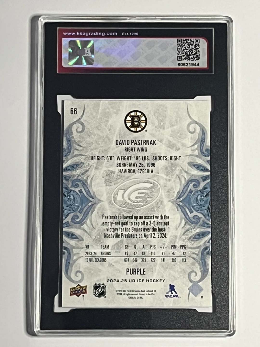 2024-25  David Pastrnak UD ICE purple KSA 10 - photo 2