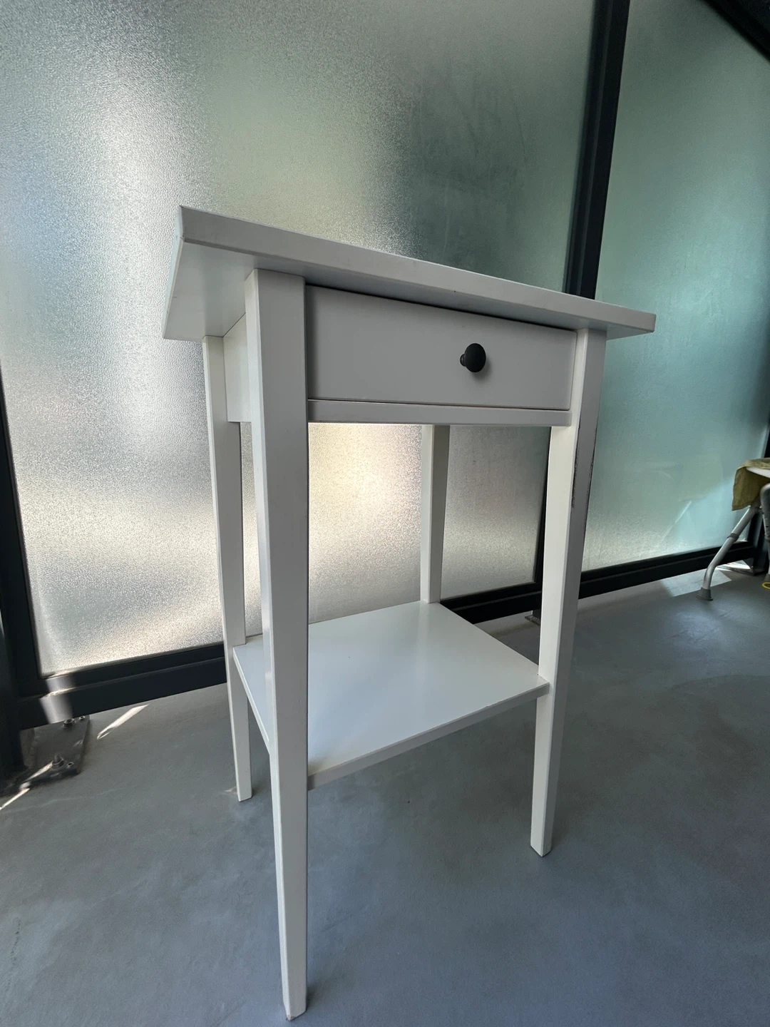 White Side Table with Drawer