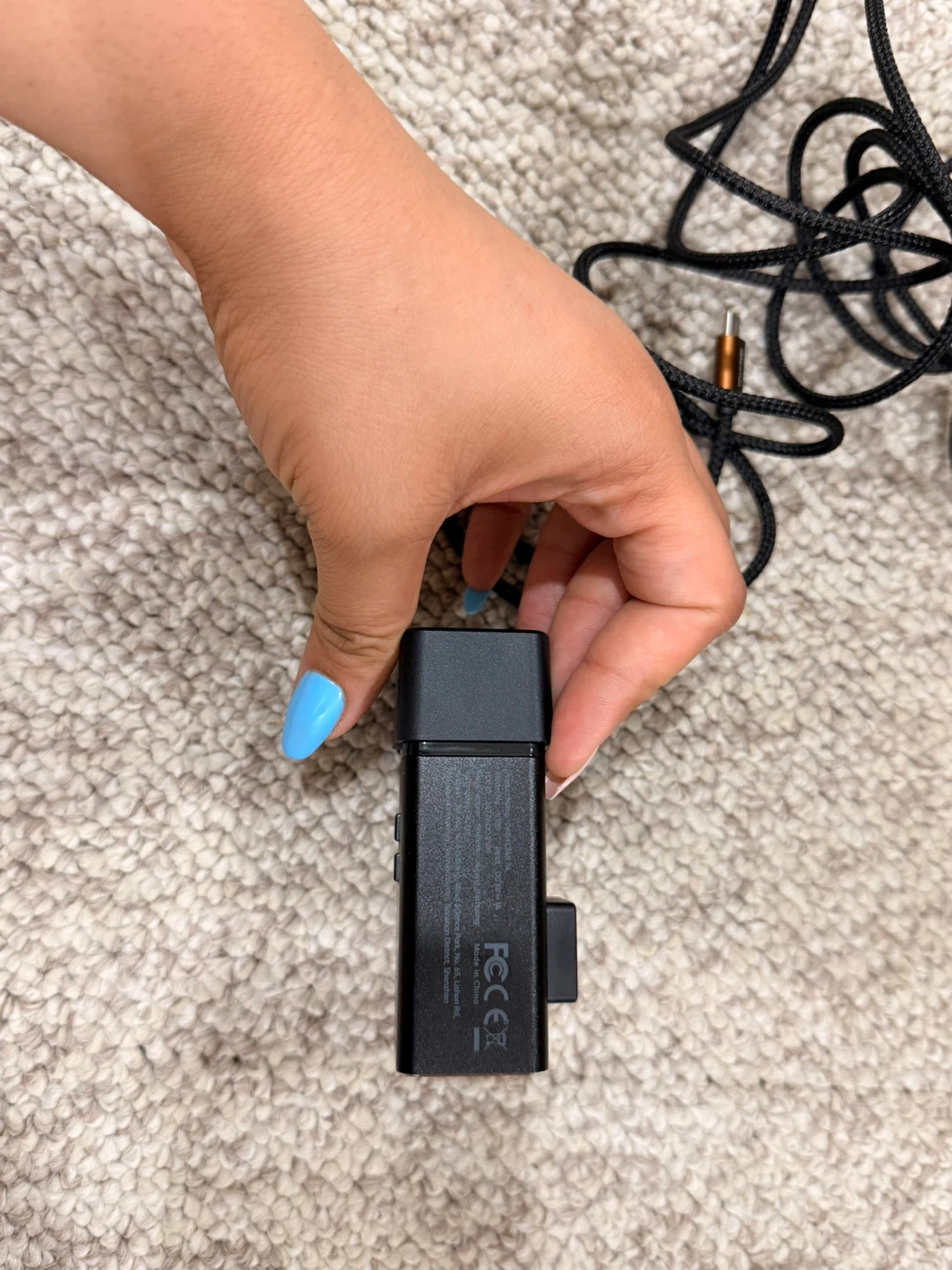 Black Mini Dash Cam with USB Cable