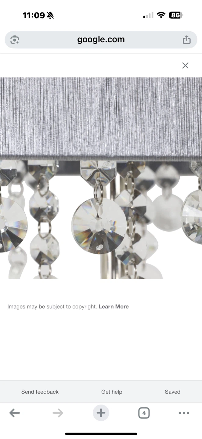 Gray Crystal Accent Table Lamp - photo 2