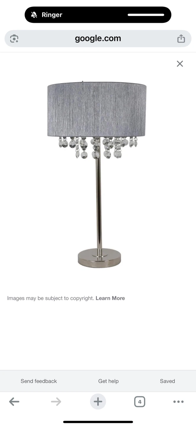 Gray Crystal Accent Table Lamp - photo 3