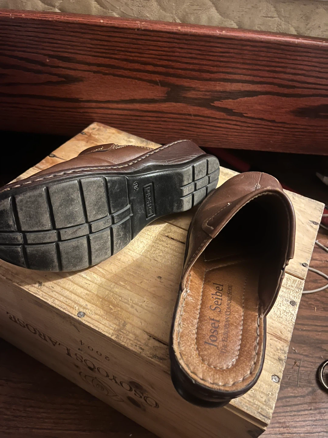 Josef Seibel Brown Leather Clogs Size 38 - photo 2