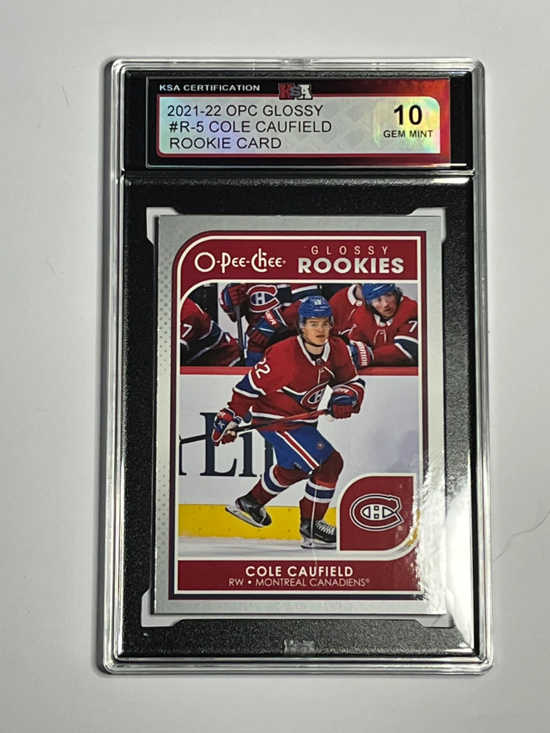 2021-22 OPC Glossy Rookies Cole Caufield #R-5 Gem Mint 10 Card