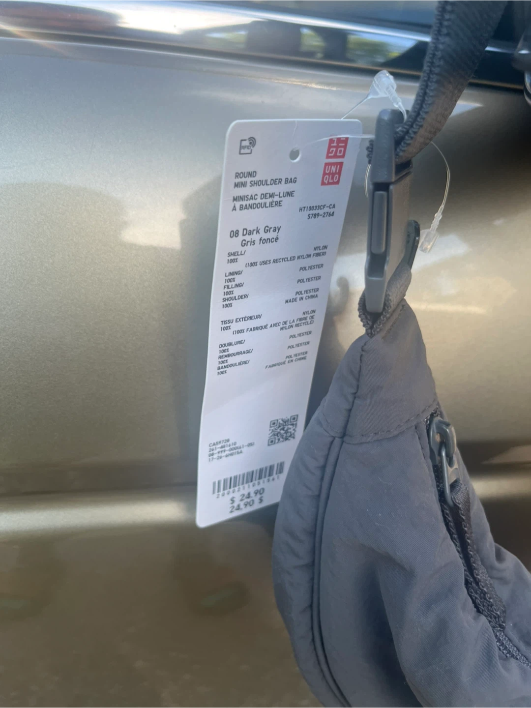 UNIQLO Round Mini Shoulder Bag - Dark Gray