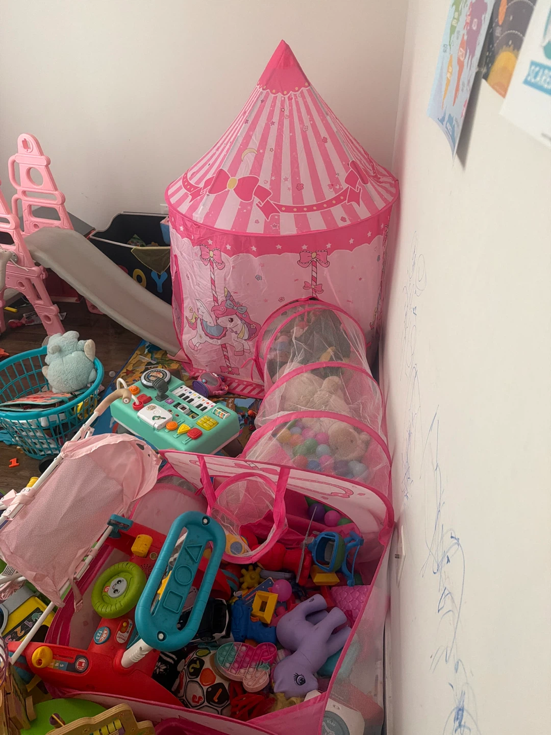 Pink Princess Play Tent with Tunnel