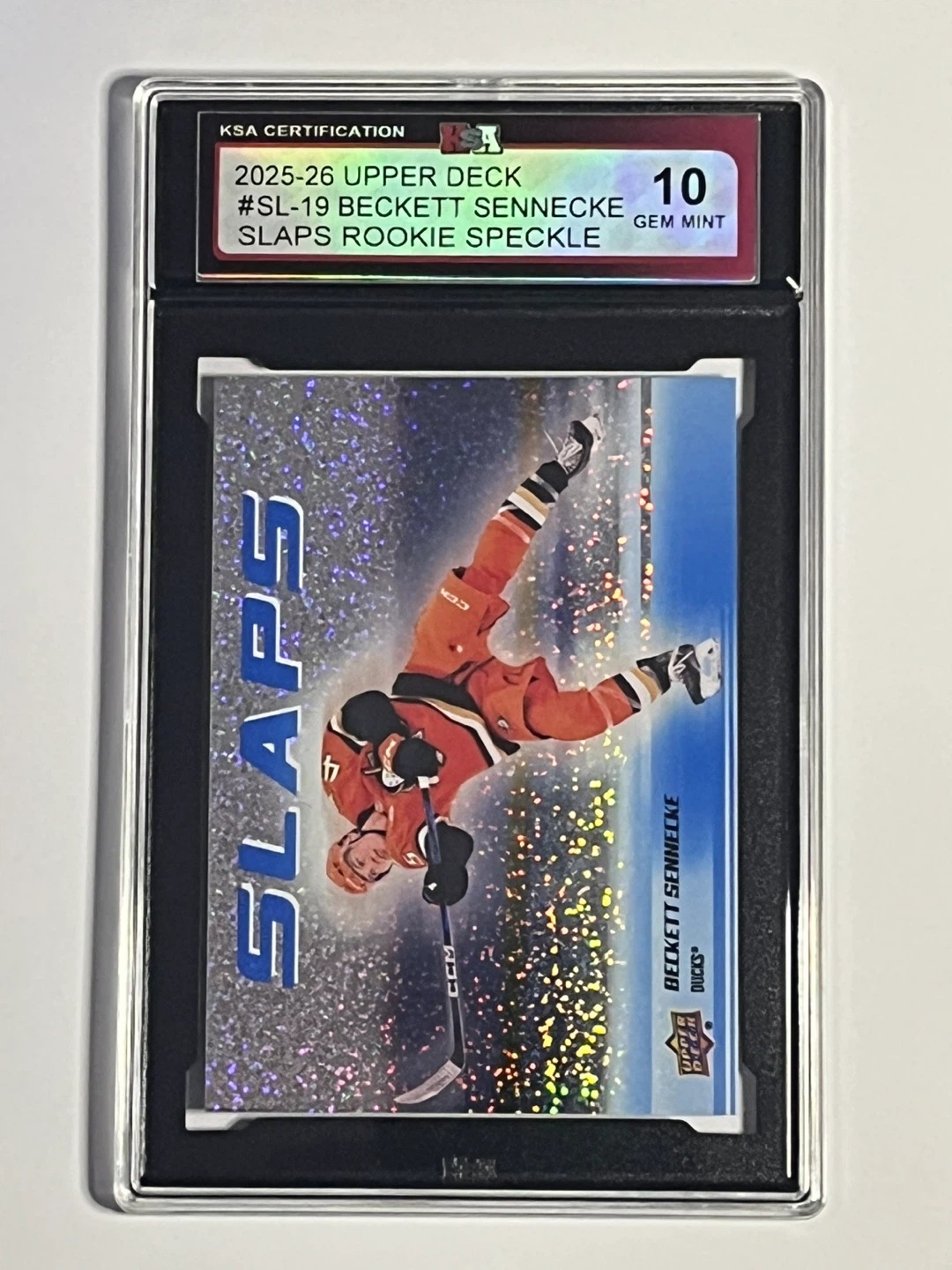 2025-26 Beckett Sennecke #SL-19 Rookie Speckle Hockey Card