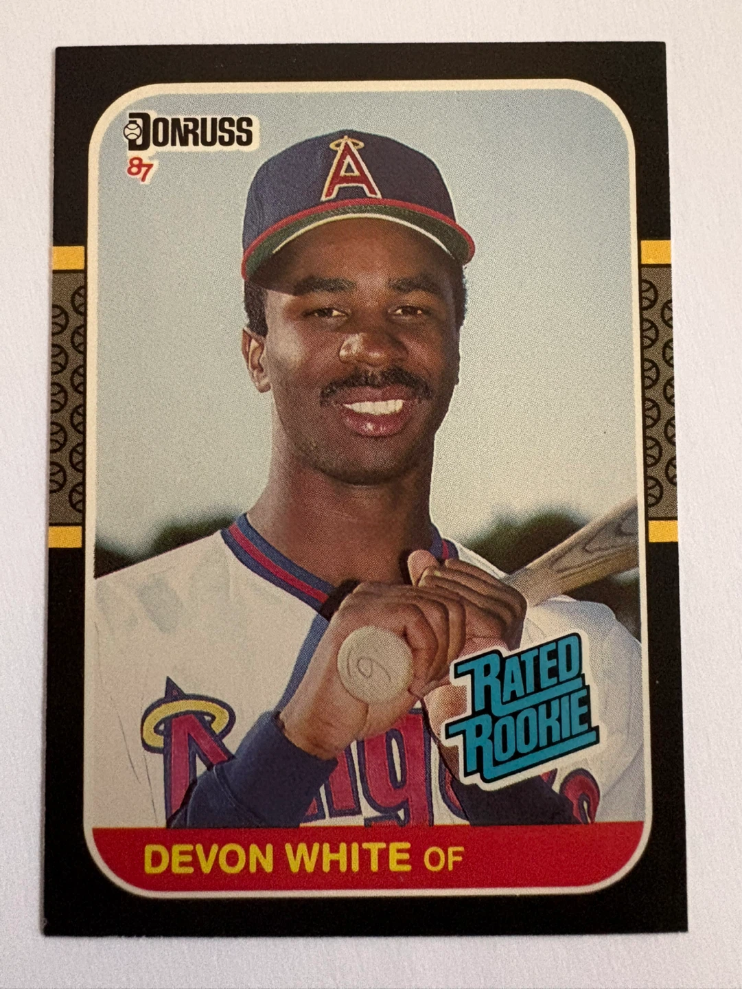 1987 Donruss Devon White Rated Rookie Baseball Card