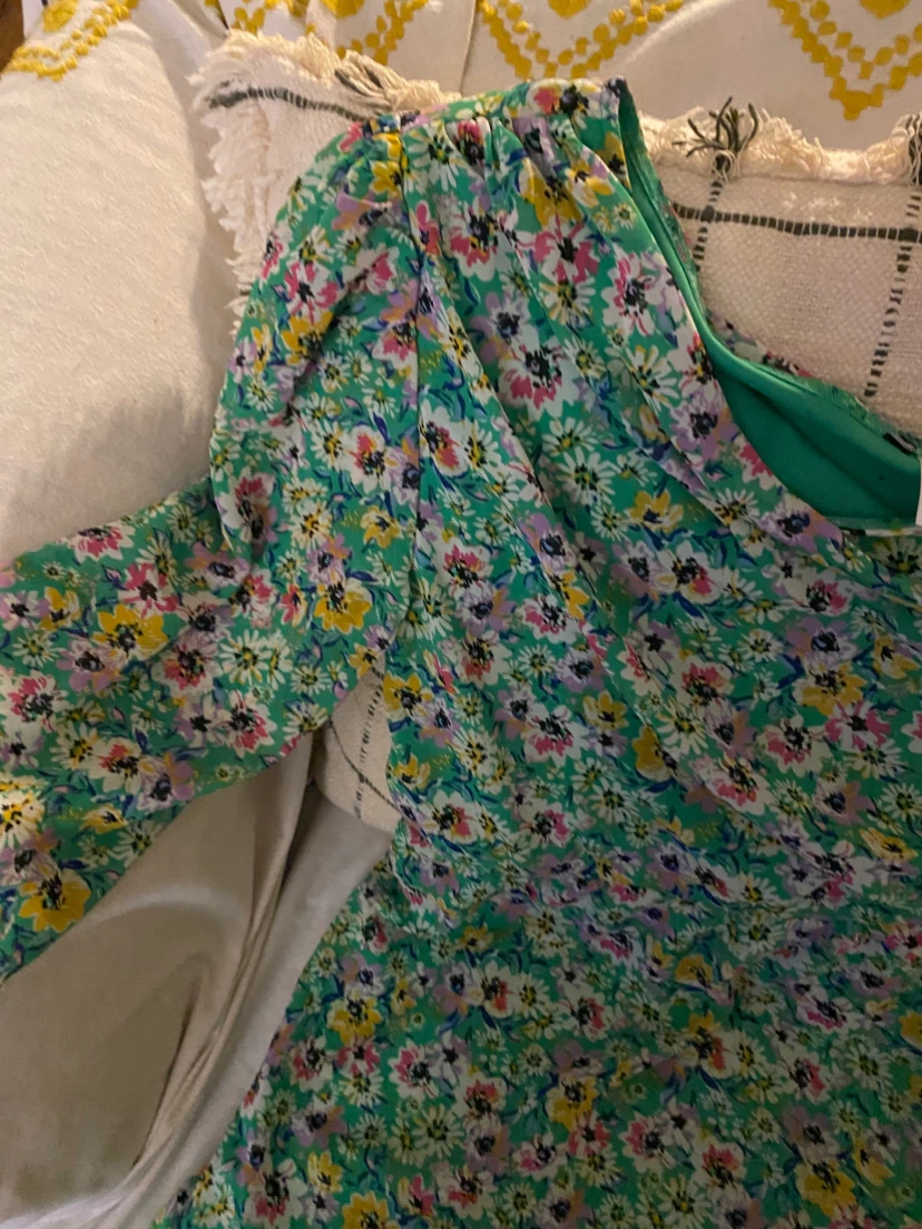 Green Floral One-Shoulder Dress - photo 3