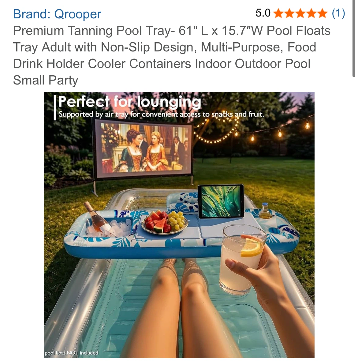 Qrooper Premium Tanning Pool Tray - 61" L x 15.7" W - photo 3