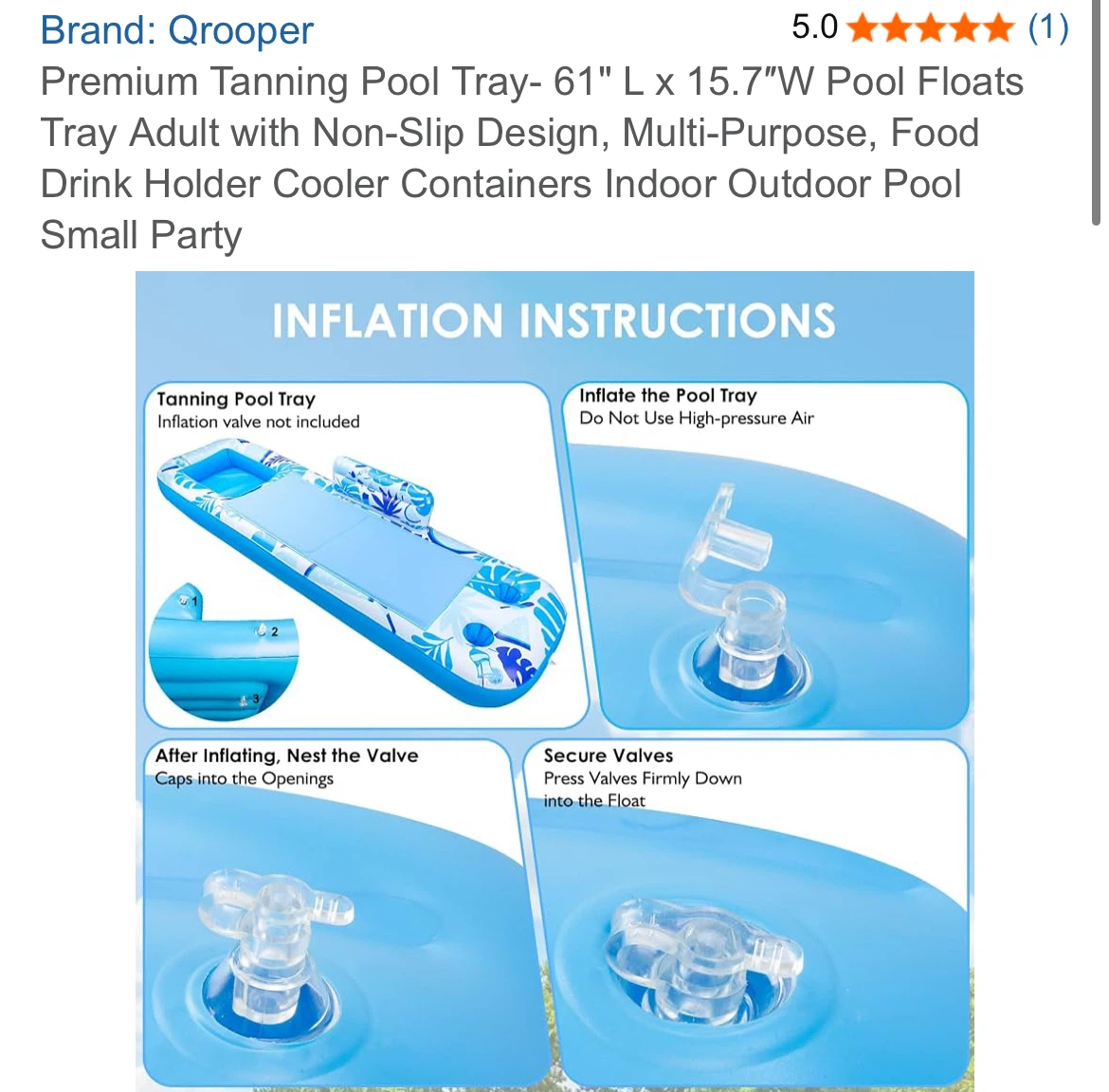 Qrooper Premium Tanning Pool Tray - 61" L x 15.7" W - photo 5