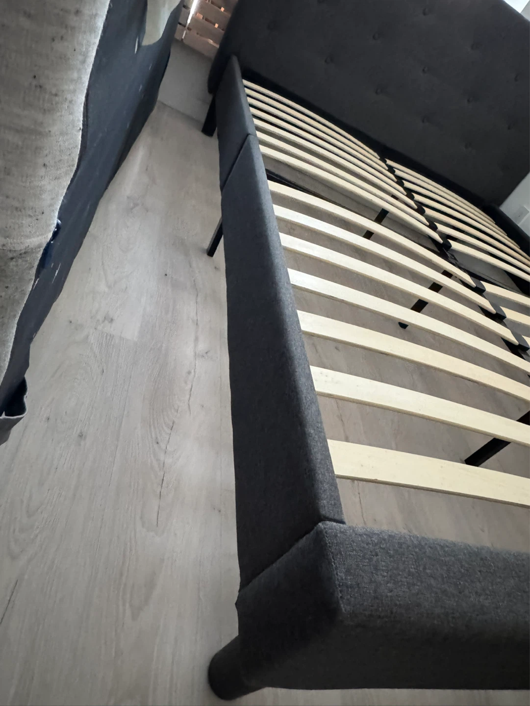 Dark Gray Upholstered Bed Frame - photo 3