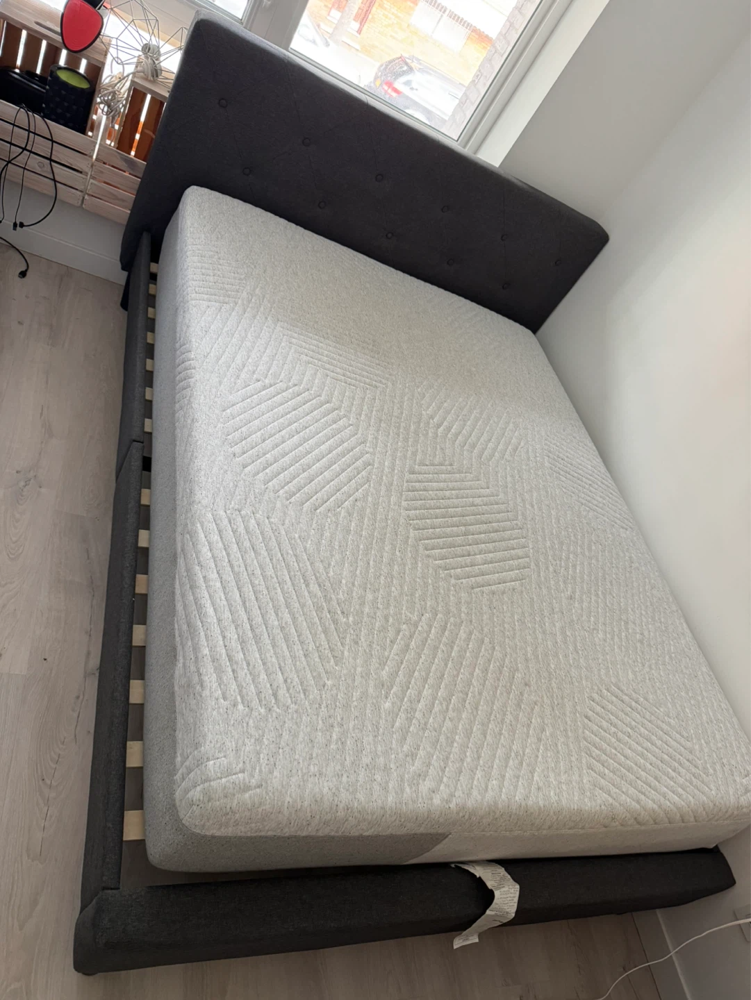 Dark Gray Upholstered Bed Frame - photo 4