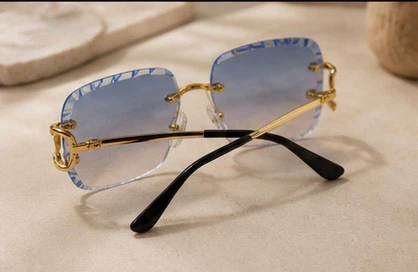 Rimless Blue Gradient Sunglasses - photo 3