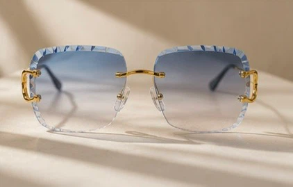 Rimless Blue Gradient Sunglasses - photo 4
