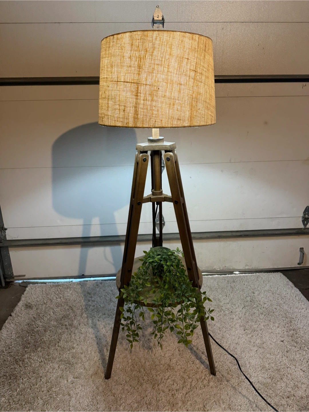 Tripod Floor Lamp with Shelf