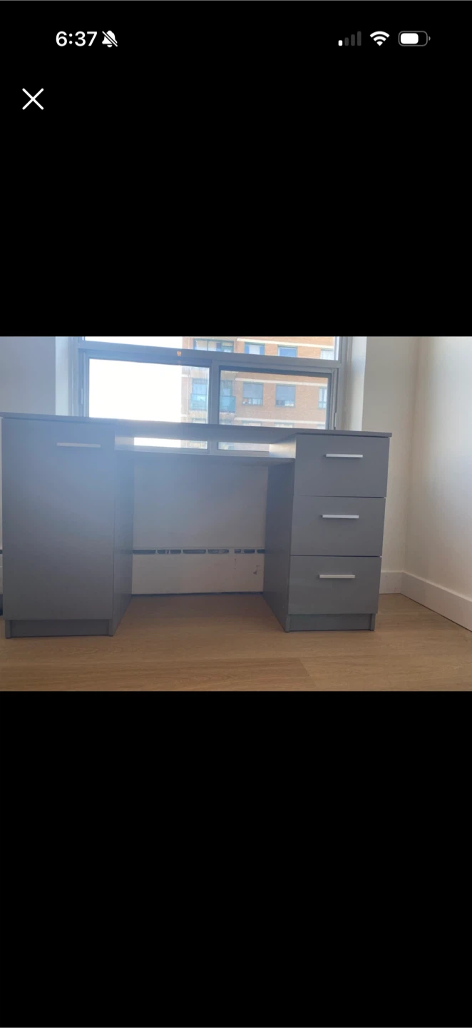 Grey Vanity Desk with Drawers