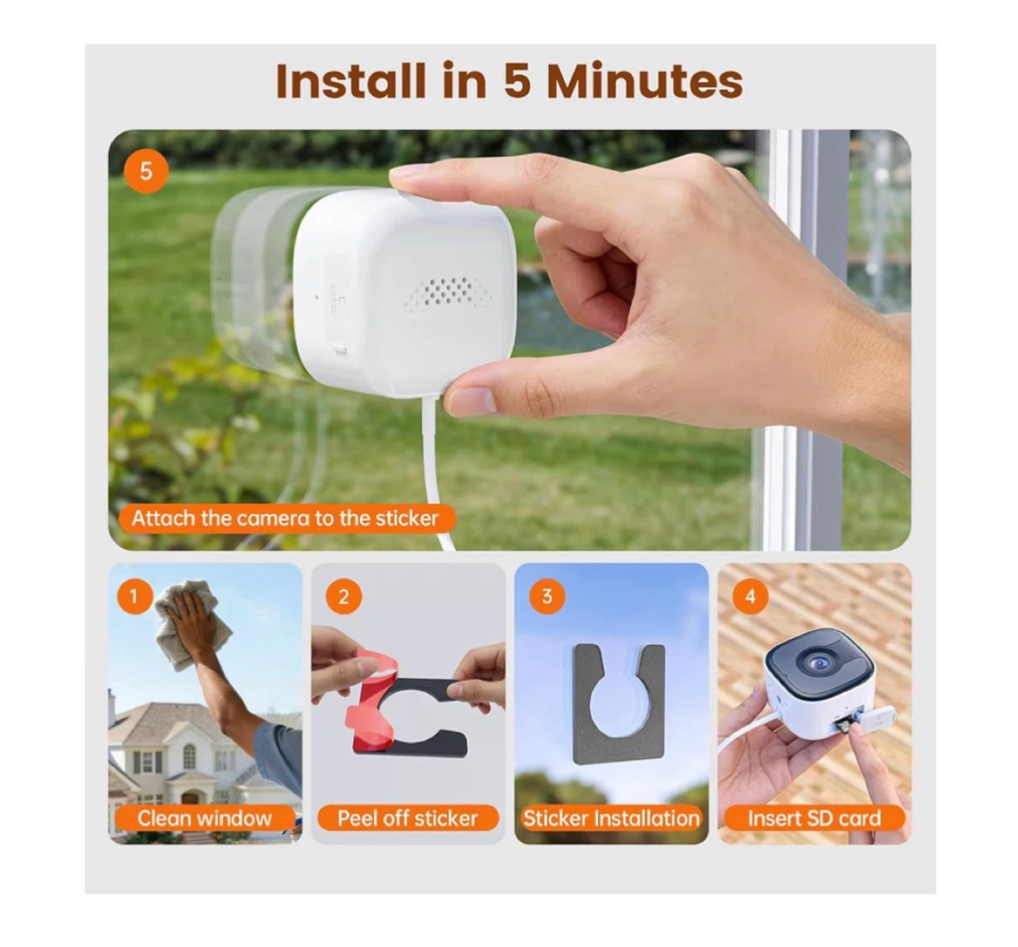 Brand new 2 Pack 3MP 2K Window Camera - photo 3