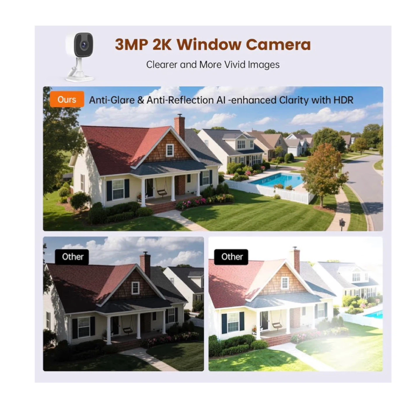 Brand new 2 Pack 3MP 2K Window Camera - photo 5