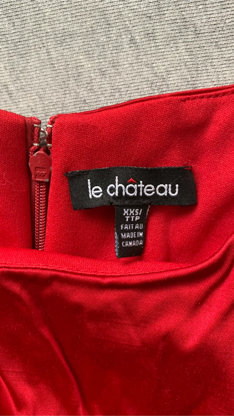 Le Château Red Ruched Sheath Dress - Size XXS - photo 3
