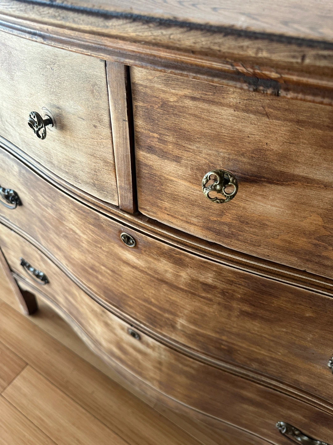 ANTIQUE OAK BOHO CHIC DRESSER VINTAGE ARTS CRAFTS WARDROBE - photo 2